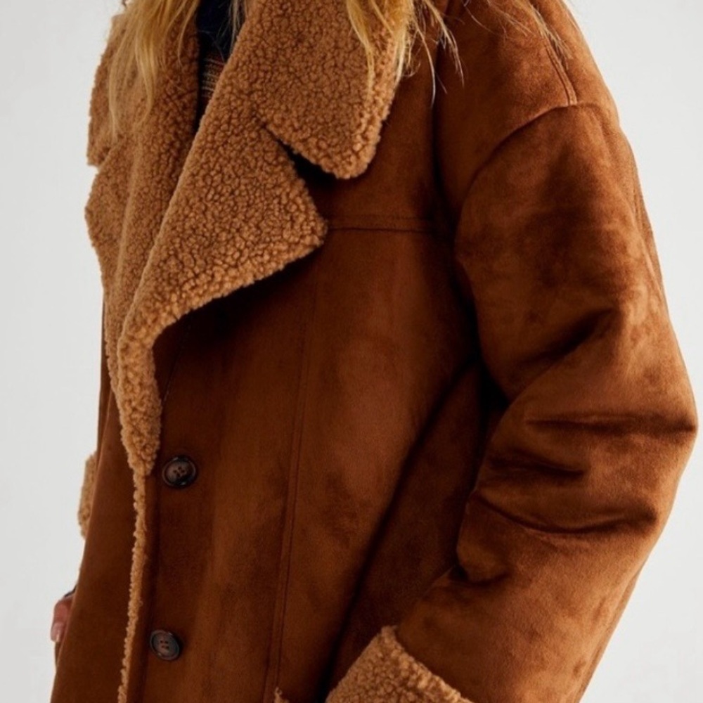 NWOT-FREE PEOPLE Diogo Coat | Cinnamon|Tan - Picture 3 of 6